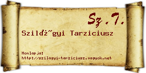 Szilágyi Tarziciusz névjegykártya